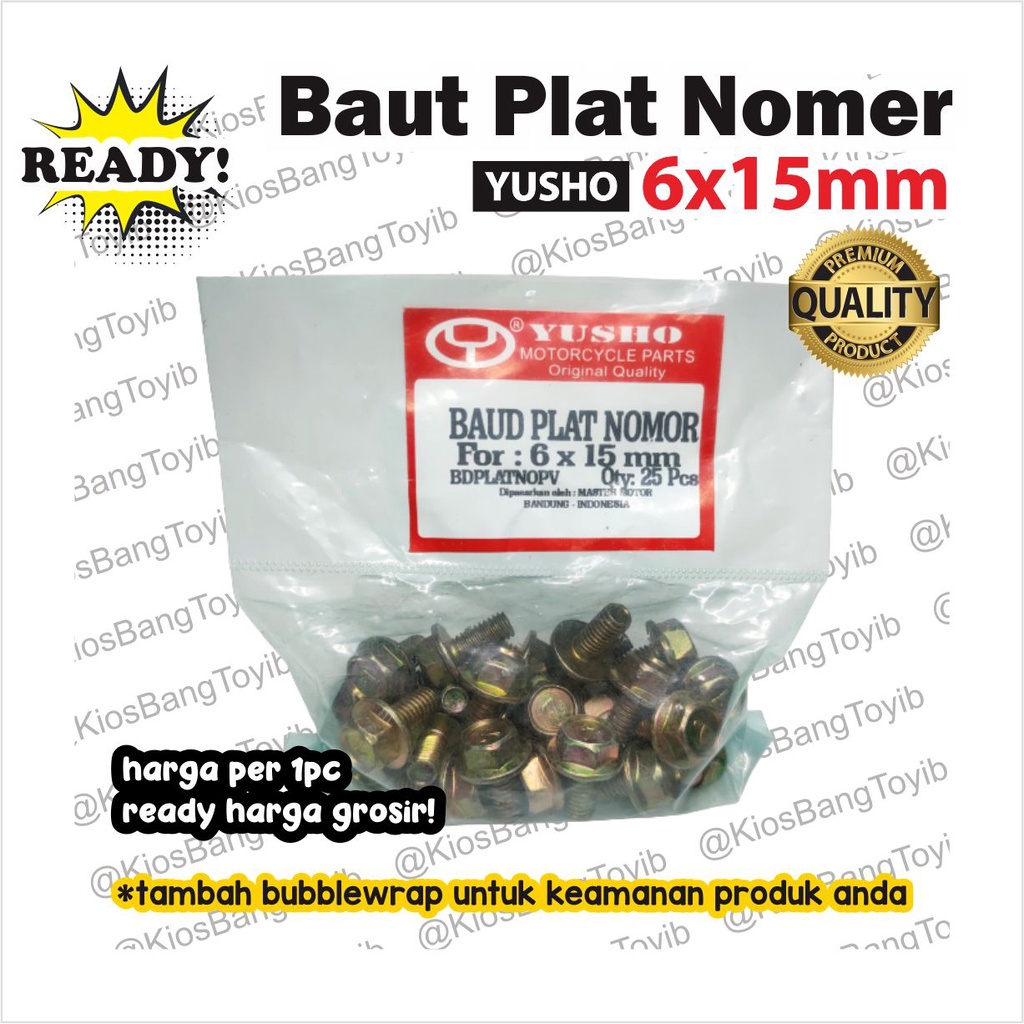 Baut Baud Plat Nomor Nomer 6 x 15mm (YUSHO)