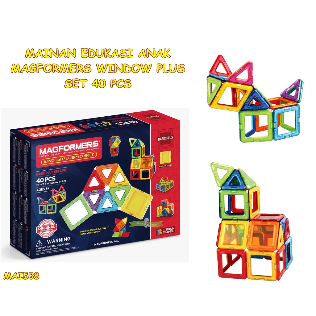 MAI538 MAINAN EDUKASI MAGNETIC TOYS MAGFORMERS WINDOW PLUS ISI 40 SET