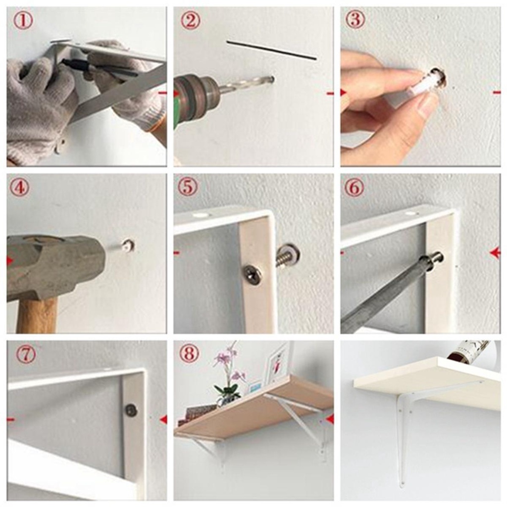 Lanfy London Shelf Bracket Rumah Tahan Lama Sudut Hemat Ruang DIY Rak Dinding Tempel Melayang