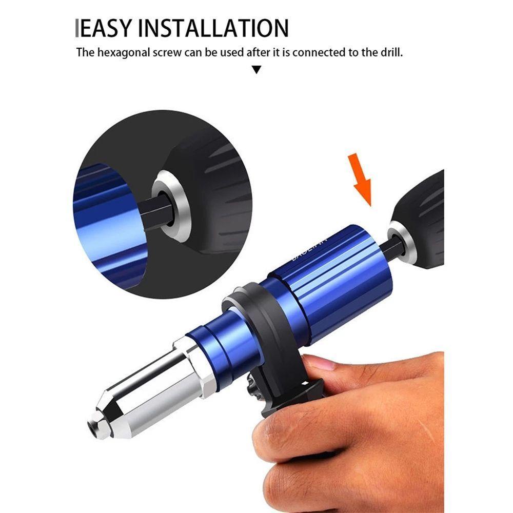 Populer Rivet Gun Adapter Tahan Lama Power Drills Aksesoris Mur Rivet Untuk Menarik Alat Rivet