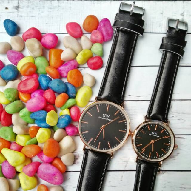 Original JAM TANGAN DW KULIT COUPLE DW01 Premium Kekinian