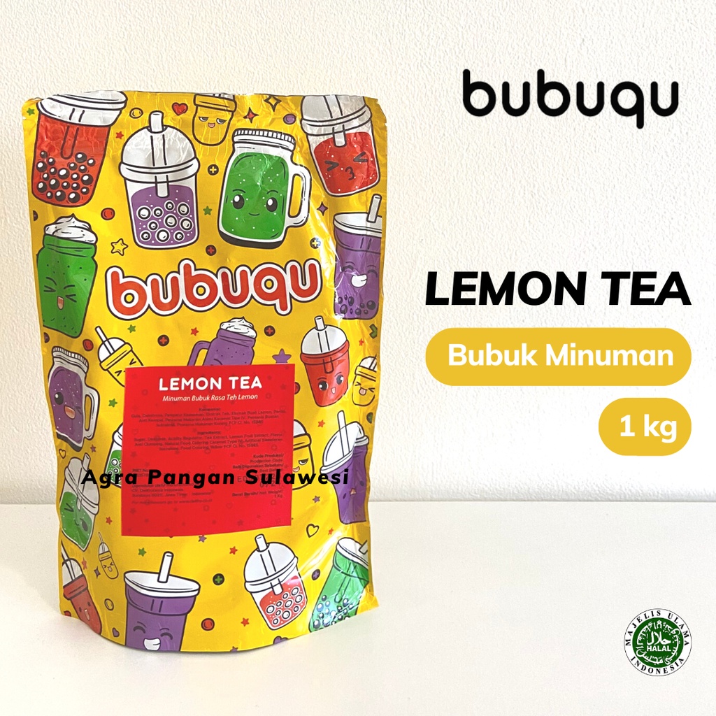 

Bubuk Minuman LEMON TEA 1kg Bubuqu Powder Drink Premix Rasa Teh Lemon 1000gram