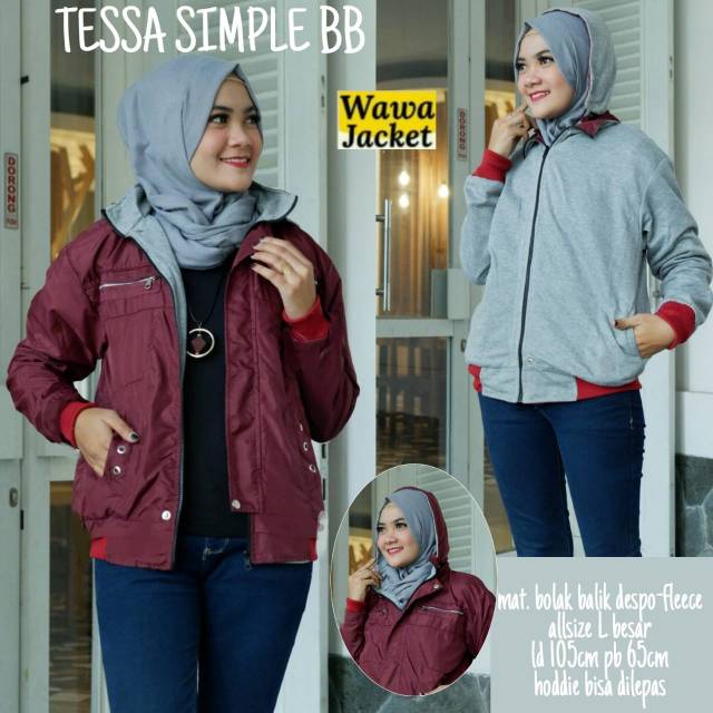 JAKET WANITA TESSA SIMPLE BB OUTDOOR BY WAWA JACKET BTC