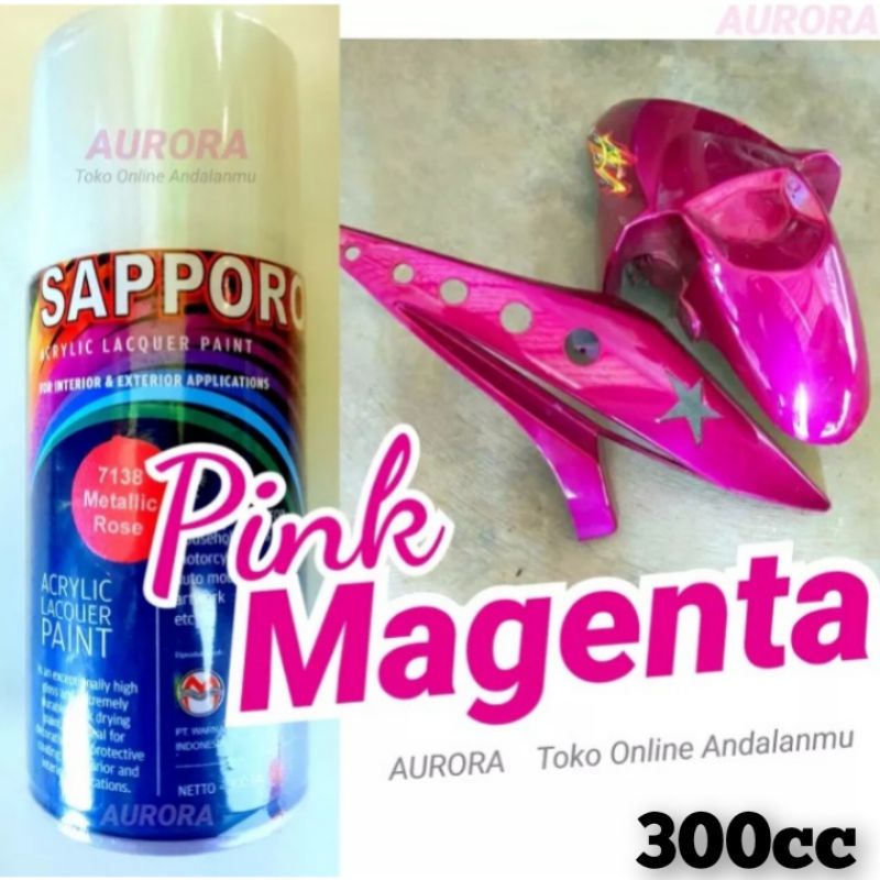 Pilox Sapporo Pink Magenta Metallic Rose 7138 Merah Muda Metalik 300cc