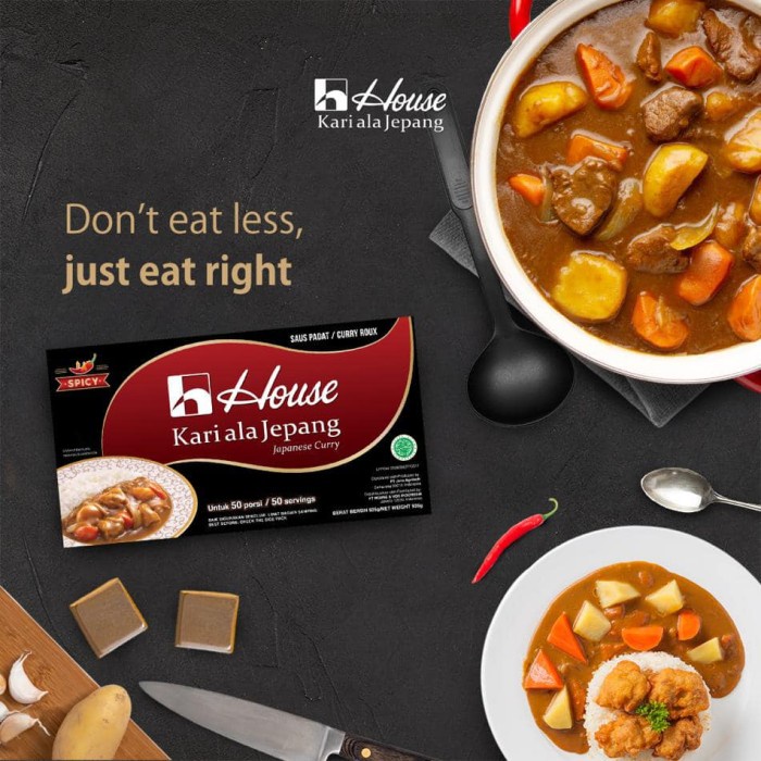 

House Kari Ala Jepang Spicy / Bumbu Padat Kari Pedas 935 Gr Halal C727