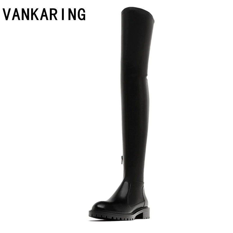 sepatu boots brand shoes women over the knee high boots soft leather riding slim thigh high boots