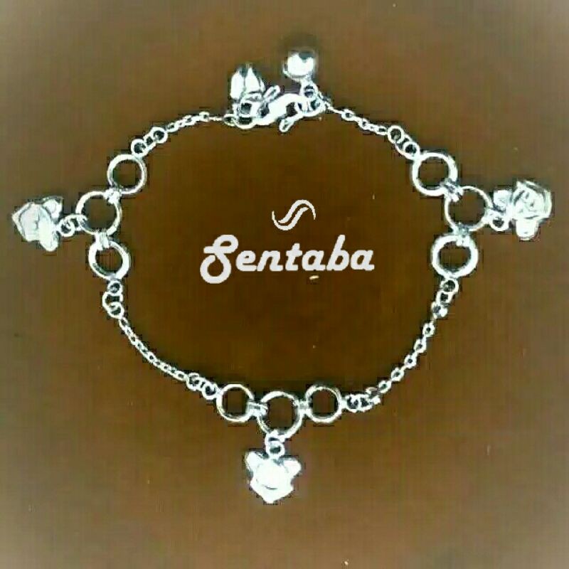 Gelang Kaki Bayi Bahan Perak Murni