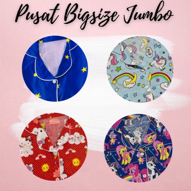 LD 120 - BAJU TIDUR SET CELANA PIYAMA BIGSIZE JUMBO COUPLE MOM KID MOTIF KARAKTER KARTUN CARTOON JCP