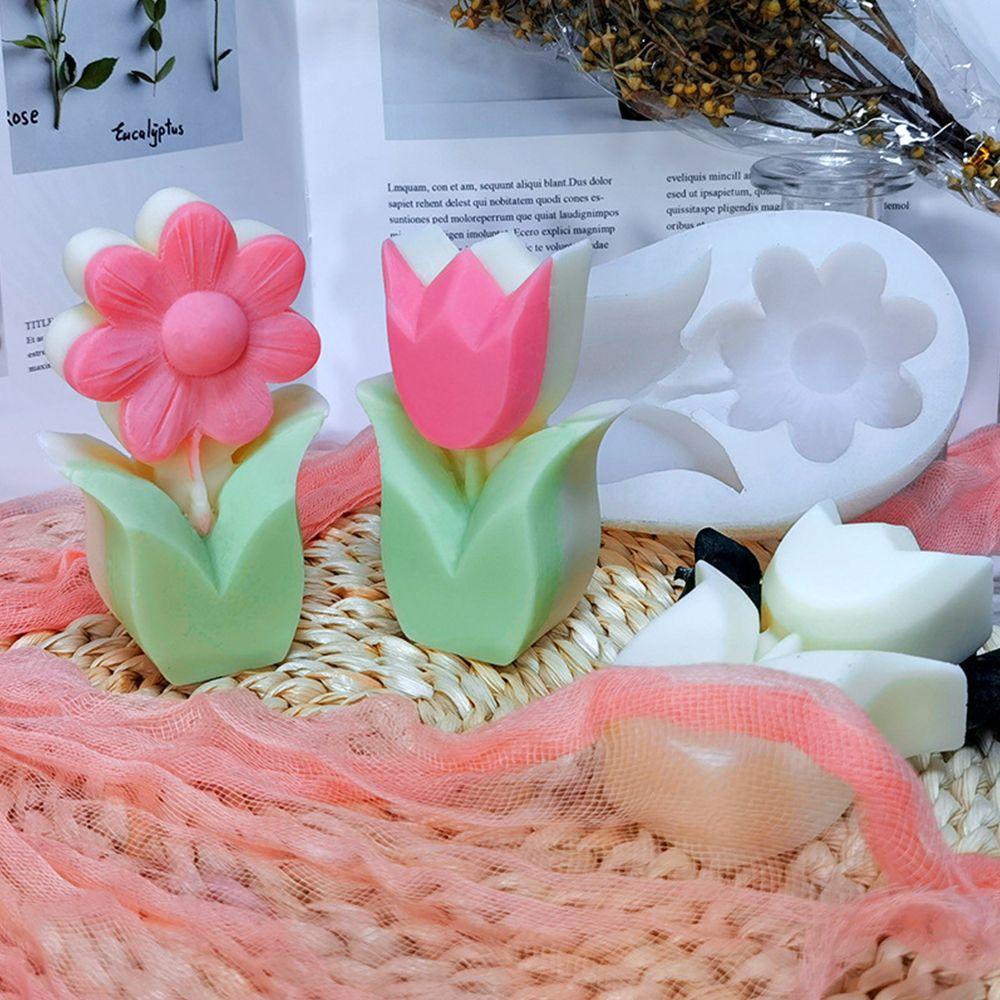 R-flower Cetakan Lilin Bunga Tulip Kreatif Kerajinan Tangan Casting Alat Cetakan Resin Epoxy