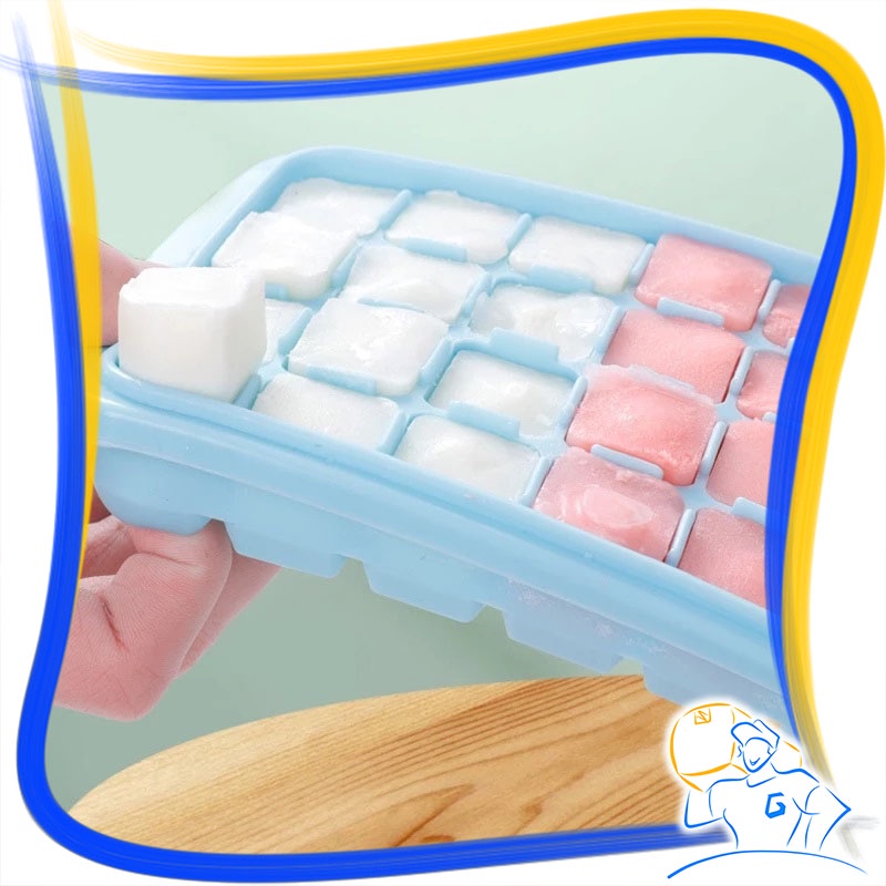 Cetakan Es Batu Puding Silikon 24 Kotak 36 Kotak Ice Cube Tray Dengan Tutup Cetakan Sirup Batu Es Cetakan Cokelat Jelly Kulkas Susun