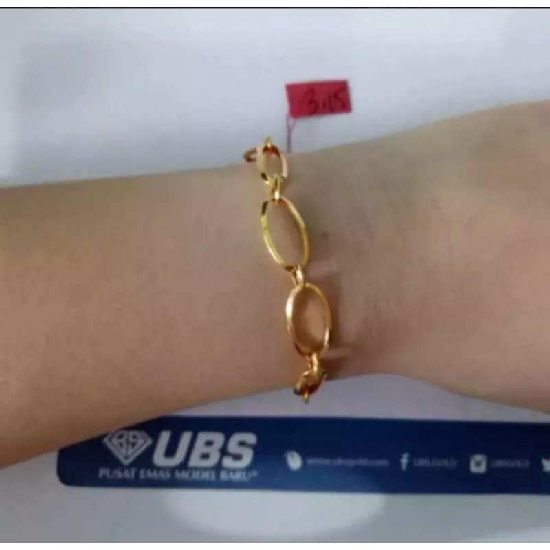 Gelang tangan motif jangkar berlapis emas 24k sangat elegan