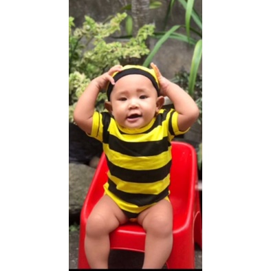 BAJU BAYI JUMPER BAYI KARAKTER LEBAH/jumpsuit baby bee