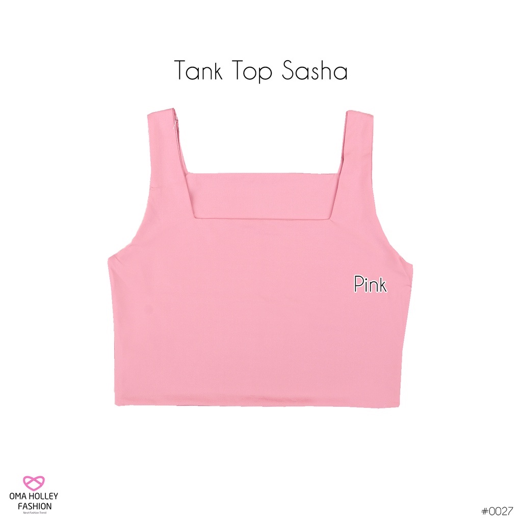 (COD) OH Fashion Tanktop Sasha Korea Bahu Lebar Wanita #0027 (Part 1)-Pink