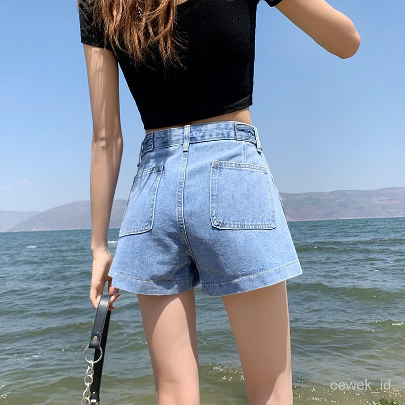 CEWEK_ID Fashion wanita Celana Pendek Jeans Wanita hot pans celana pendek wanita korea kekinian hight waist streetwear shorts pants