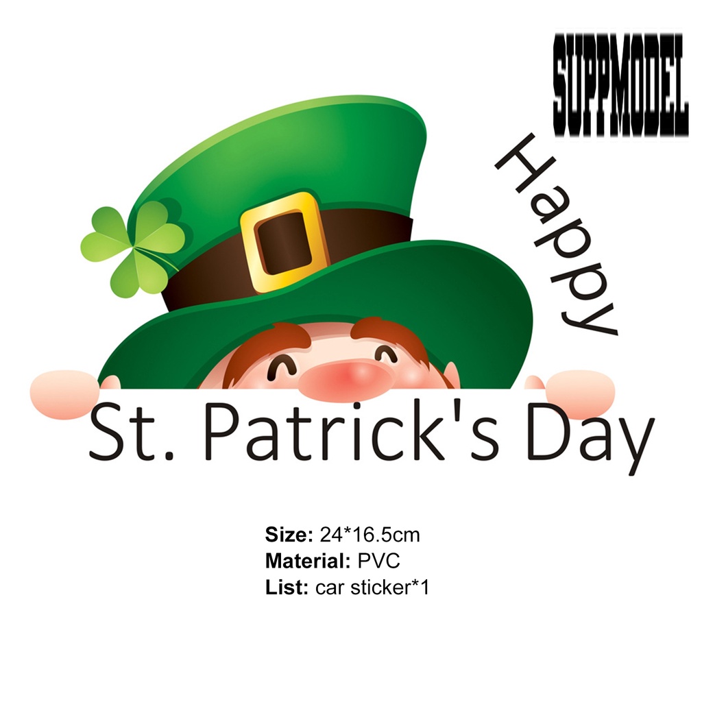 Stiker Jendela Mobil Motif Tulisan Happy St Patricks Day DIY