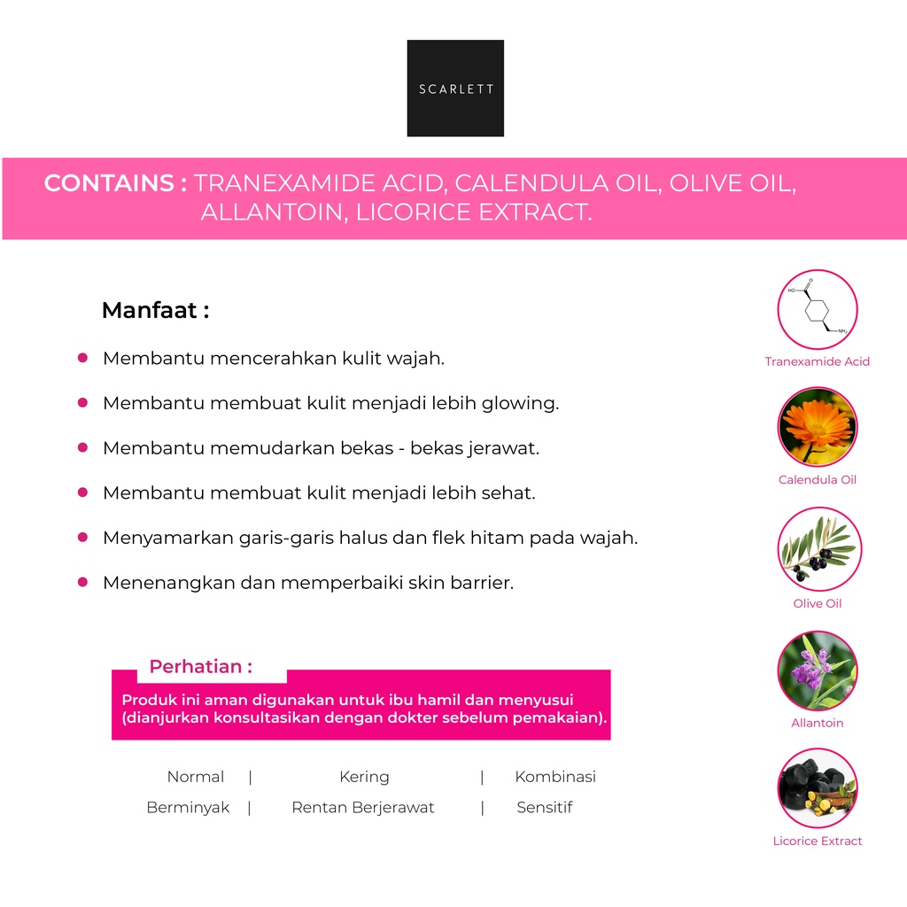 Scarlett Whitening Acne to Glow Mini Series Sachi Beaute