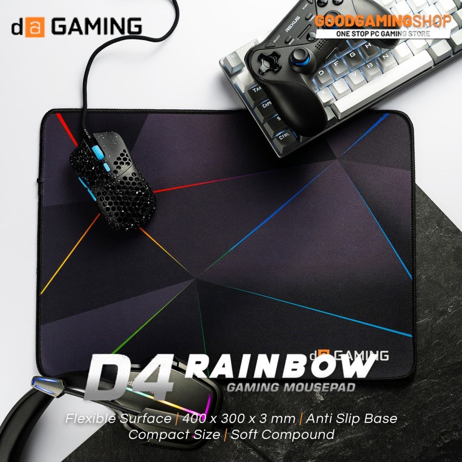 Mousepad Gaming Digital Alliance Rainbow Mouse Pad Gaming D4 Rainbow