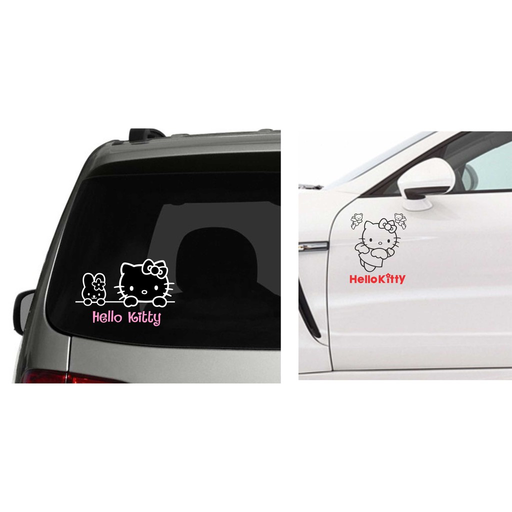 Stiker Cutting Sticker Kaca Belakang Body Mobil Hello Kitty