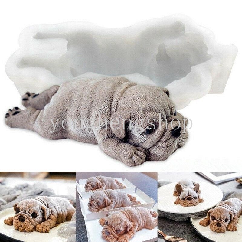 Cetakan Jelly Pudding Kue Bentuk Anjing 3d Bahan Silikon Untuk Dekorasi Pesta