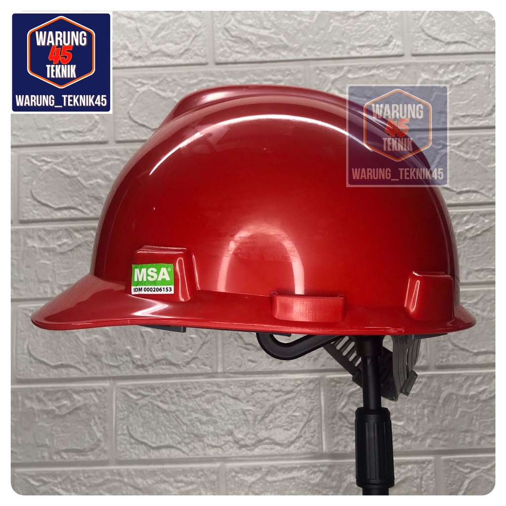 HELM PROYEK SAFETY V GUARD MERK MSA SNI LOKAL SUSPENSI STANDARD - MERAH