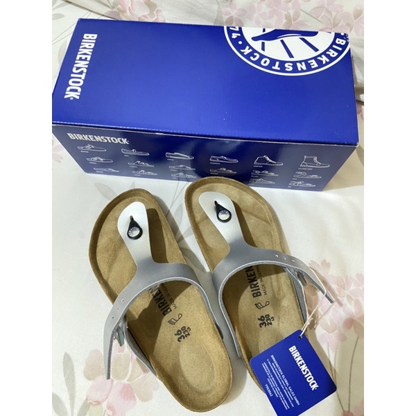 New Birkenstock Gizeh BS Silver 36
