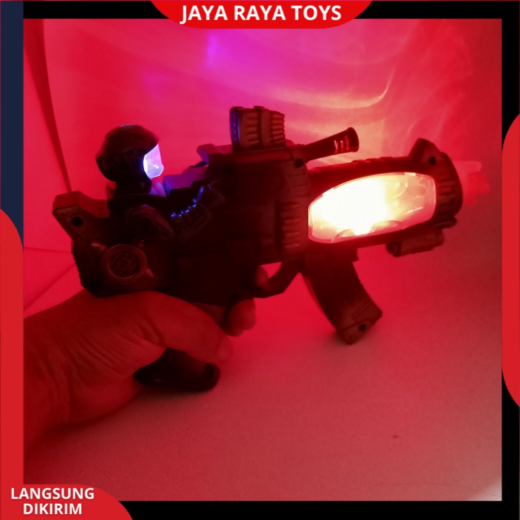 Mainan Anak Pistol Tembakan Laser Baterai LED / Mainan Tembak Nyala Lampu Dan Musik Terbaru