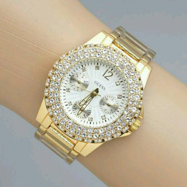 JAM TANGAN CEWEK MEREK GUESS SPORT DIAMOND ELEGANT HARGA BERSAHABAT...
