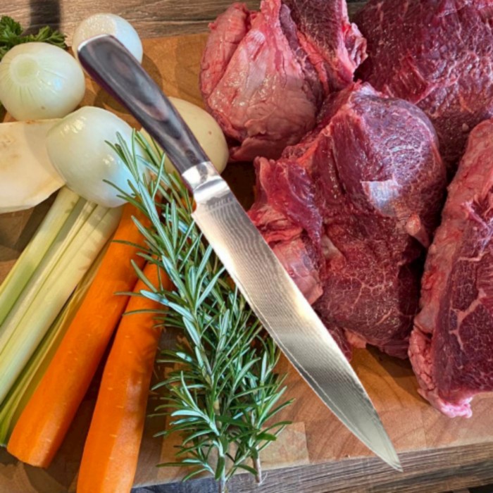 PROMO Pisau Sisiit Daging Utility Knife VG10 Core Damaskus