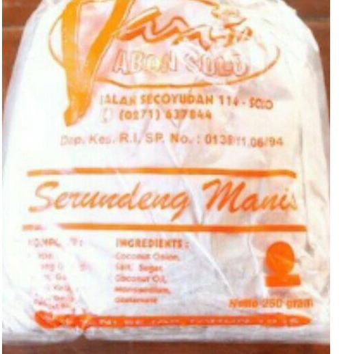 

[KODE 9MJQT] serundeng/srundeng manis dan pedas 250gram varia khas solo