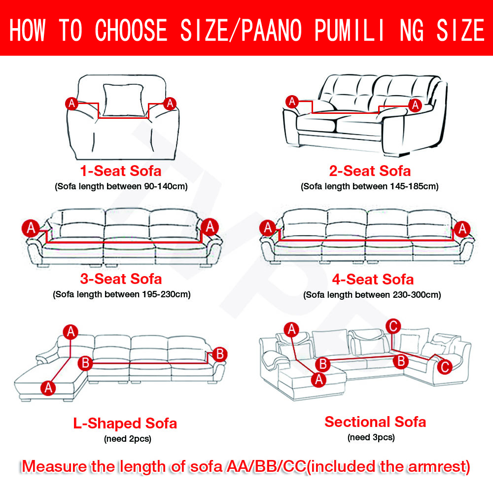 [LOCAL STOCK ]1/2/3/4 Seater Sofa Cover Removable Normal Shape/L Shape Slipcover Stretch Universal  Q Design
