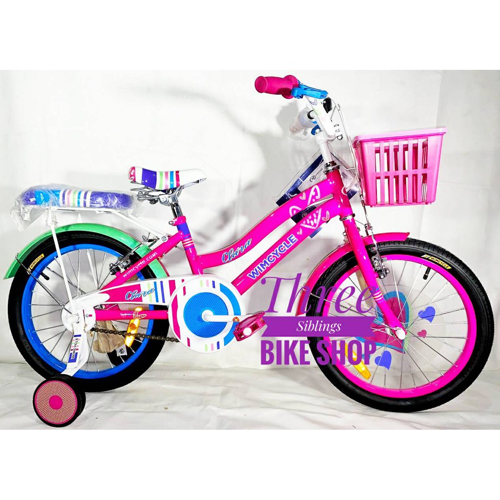 SEPEDA MINI ANAK PEREMPUAN WIMCYCLE CLARA 18 INCH WARNA PINK