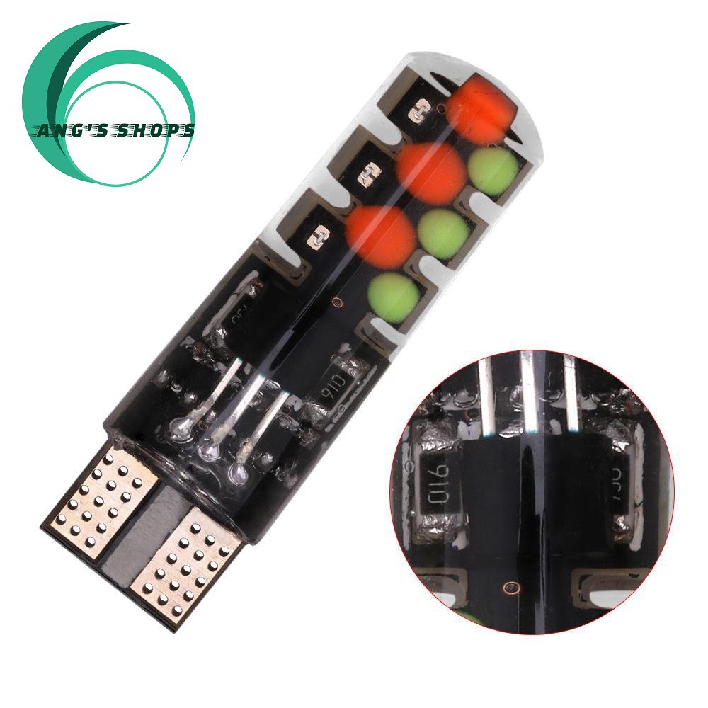 Lampu LED Mobil Motor T10 RGB Jelly ISI 2pcs Remote 12V Senja Sen Sein Kota Termurah