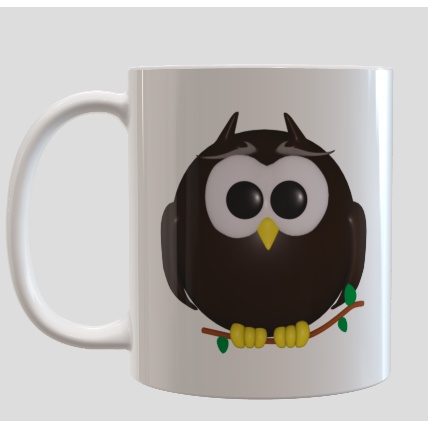 Mug Gelas Cartoon Owl