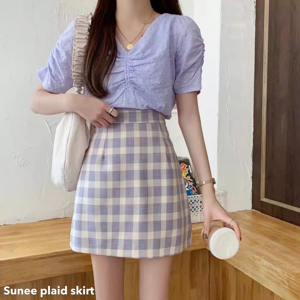 Sunee plaid rok skirt -Thejanclothes