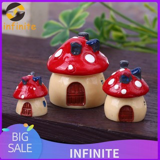 Set 3Pcs Miniatur  Jamur Buatan dengan Bahan Resin Warna  