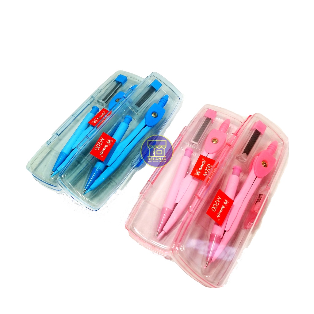 

ECER BUTTERFLY JANGKA COMPASS BT-M200 Biru/Pink [ SET ]