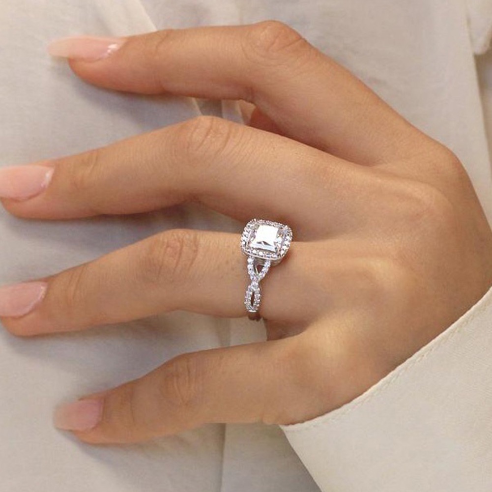 Hu Hu Hu Hu Hu Alat Bantu Pasang Kacamata♡ Cincin Wanita Hias Cubic Zirconia Gaya Mewahputri Untuk Pertunanganpernikahanhadiah