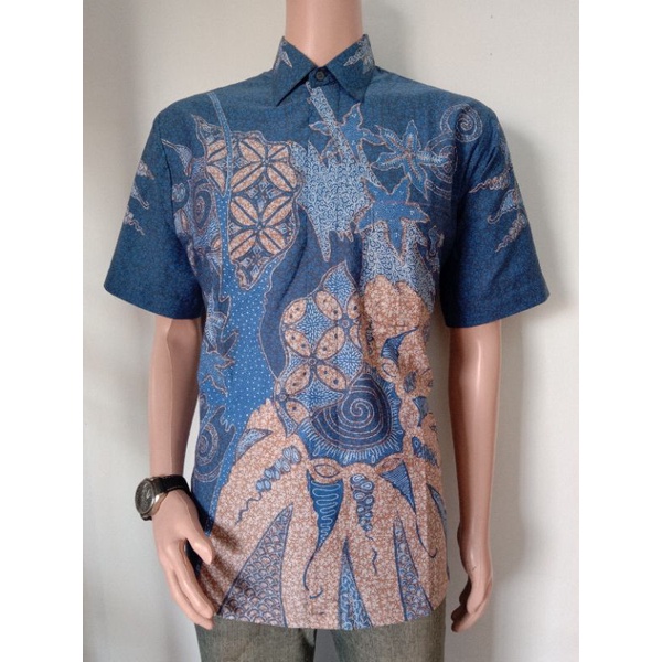 kemeja batik Tanahan soft biru