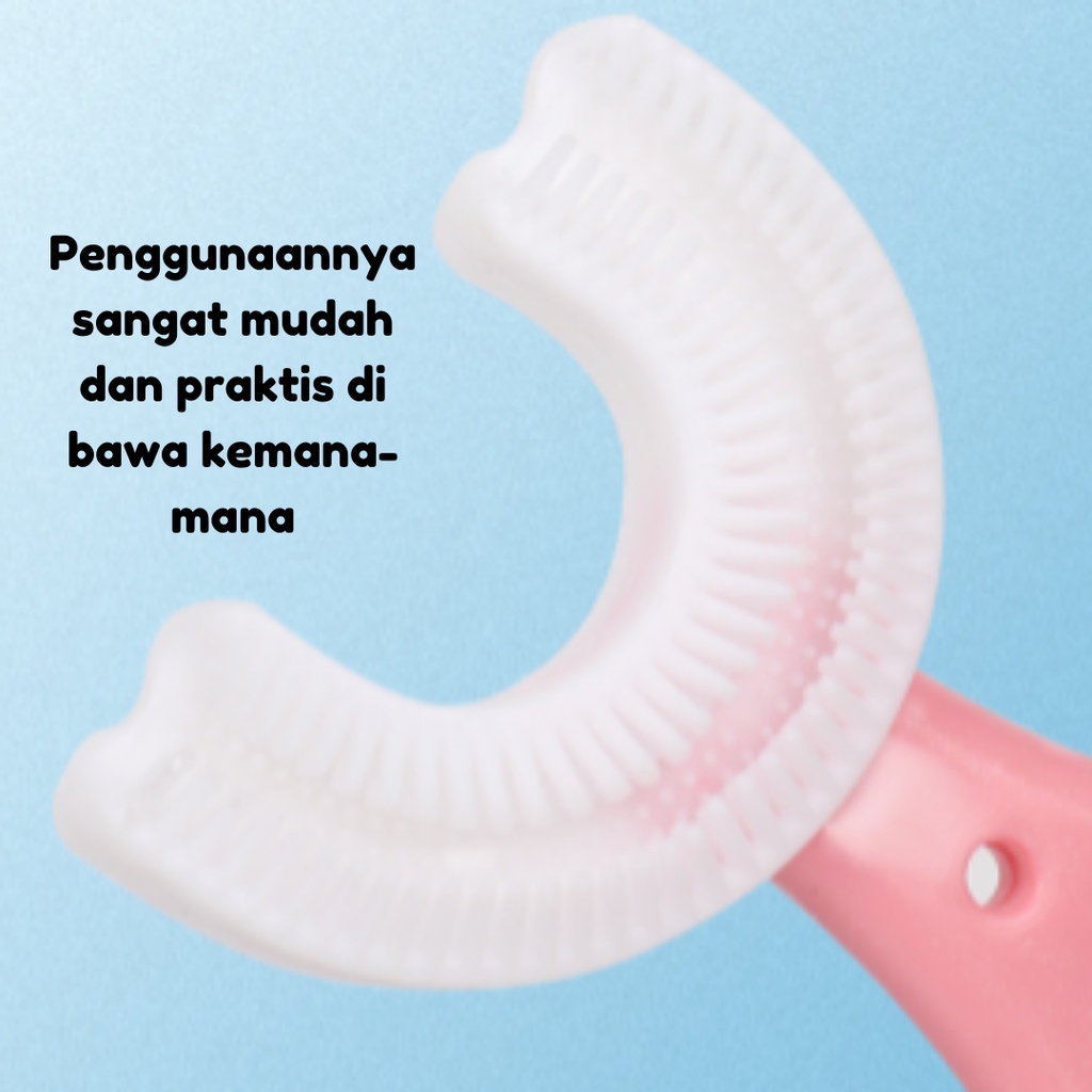 Sikat gigi betuk u anak Bahan silikon / Training Toothbrush [READY STOCK]