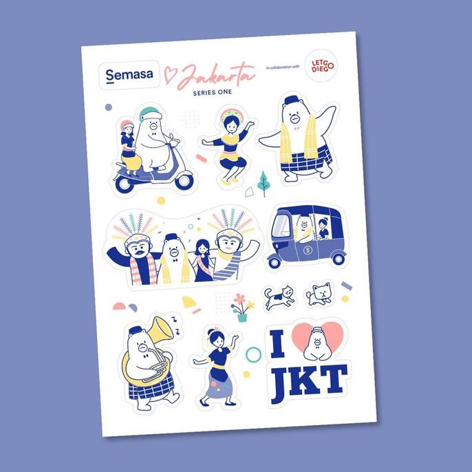 

✨BISA COD✨ Stickers Vinyl LetGoDiego x Semasa di Jakarta Series 1