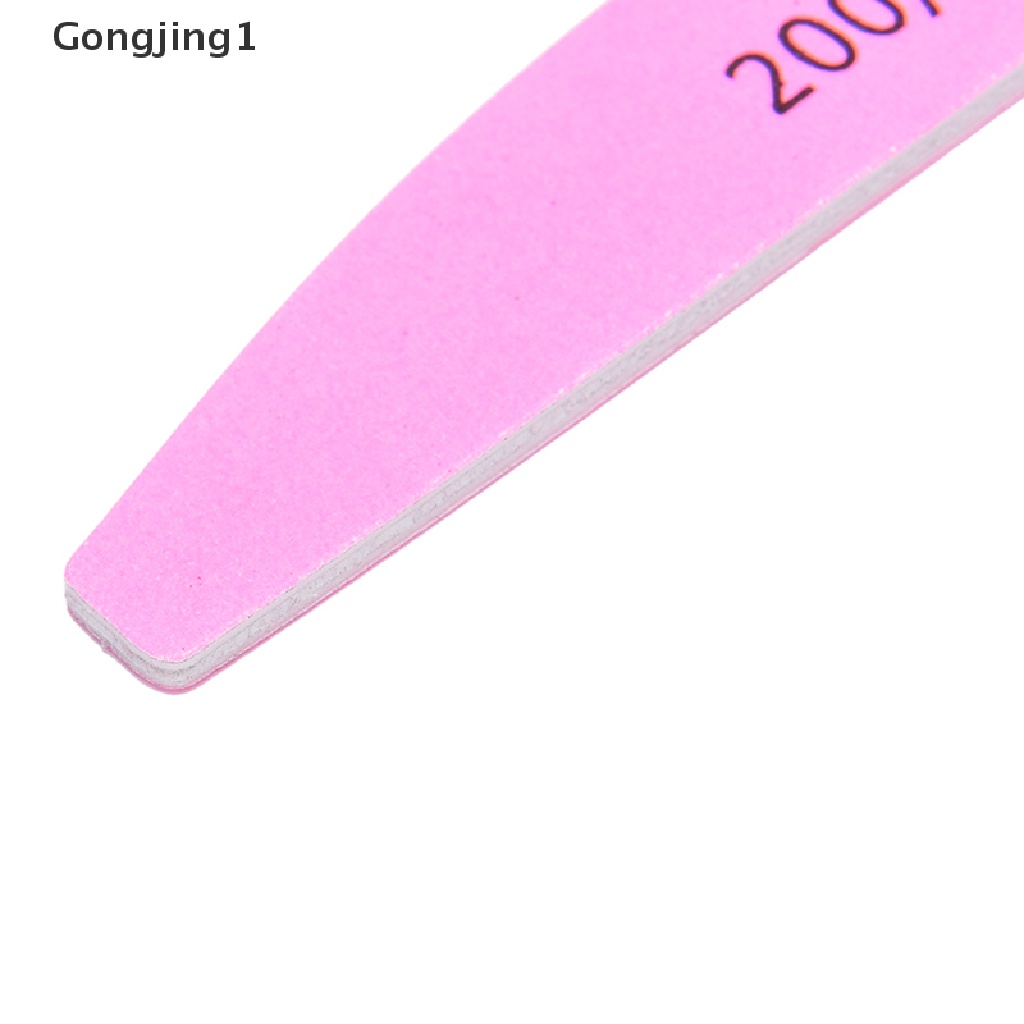 Gongjing1 Balok Spons Kikir Kuku 200 / 240 Warna Pink Untuk Salon / Nail Art