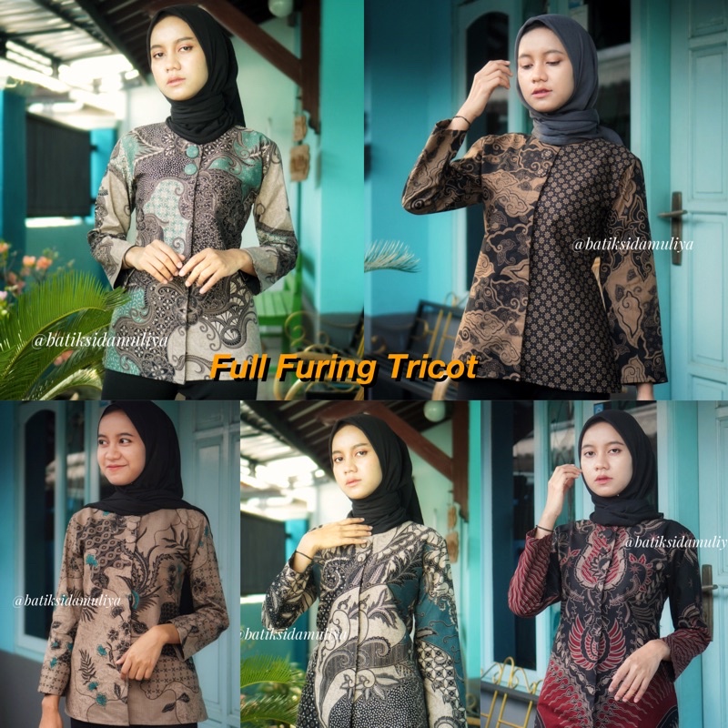 Blouse Batik Premium By Sidamuliya Collection Blus Atasan Blazer Kantor Resleting Depan Eksklusif