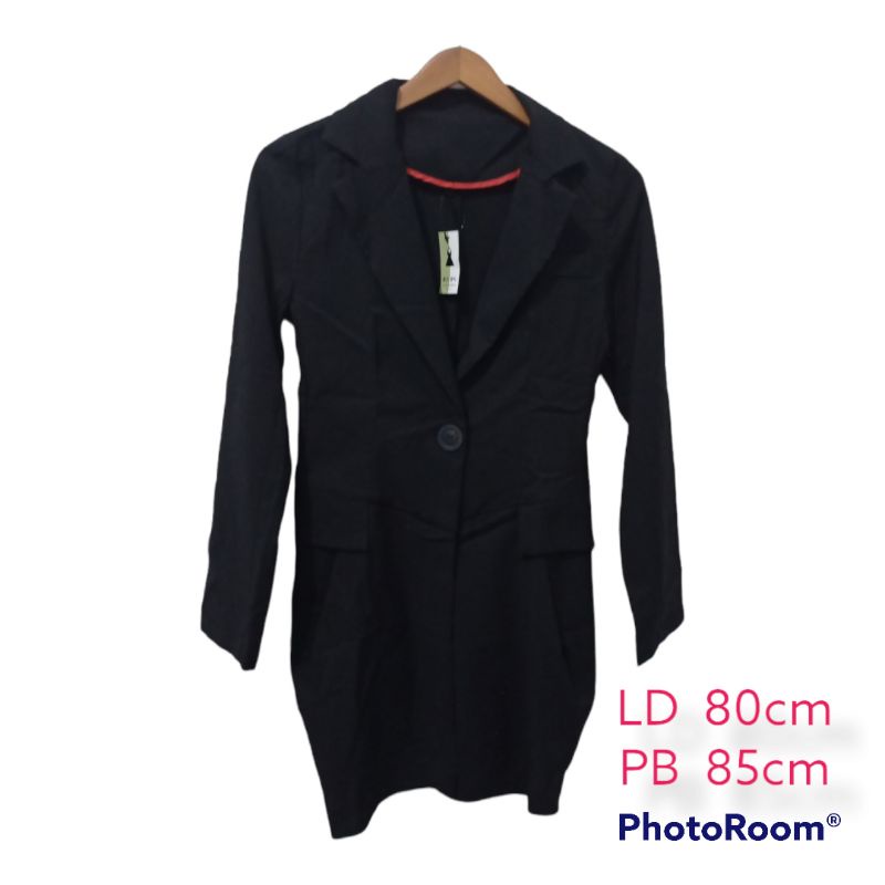 Thrift blazer hitam wanita casual
