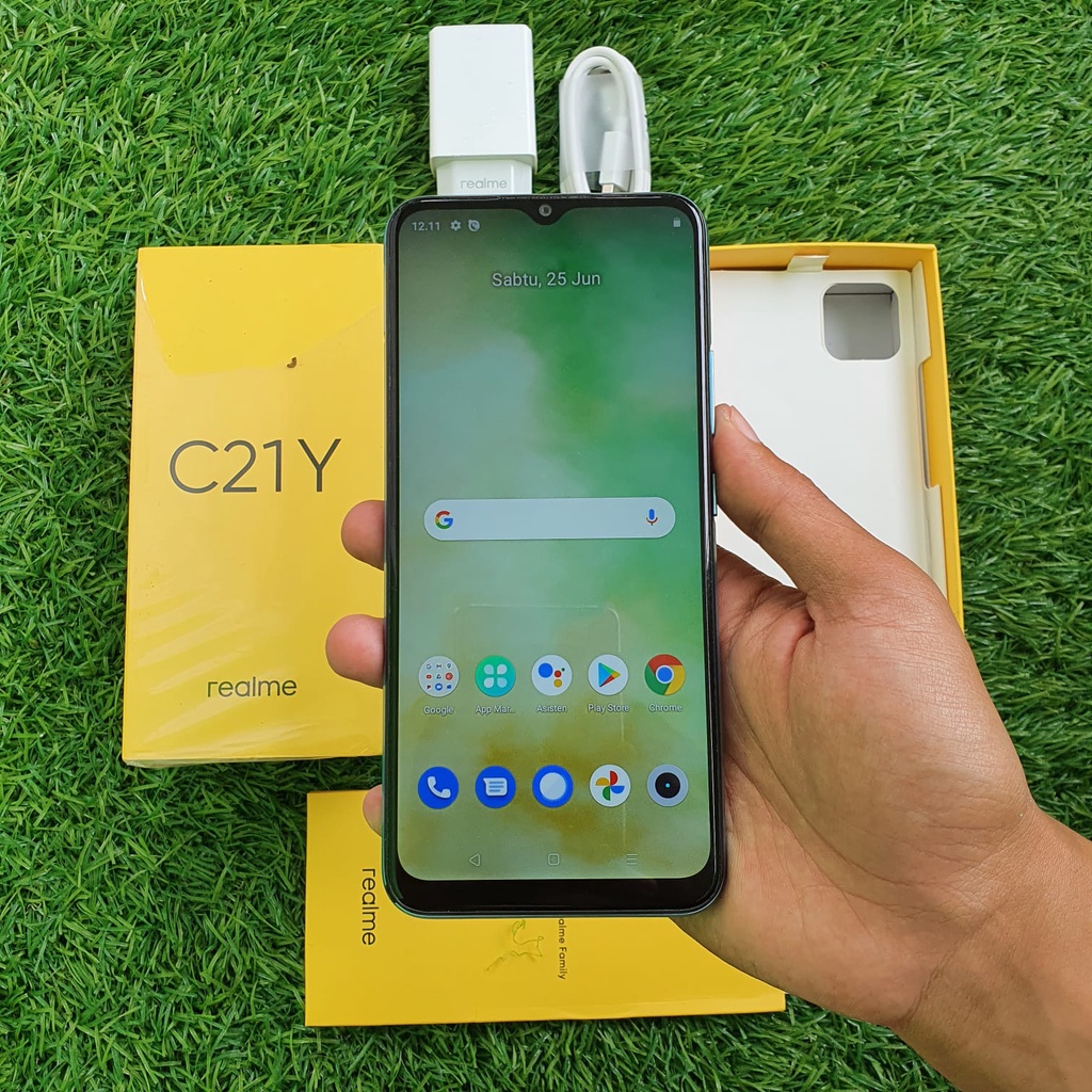 HANDPHONE REALME C21Y 3/32GB & 4/64GB SECOND SEKEN BEKAS MURAH