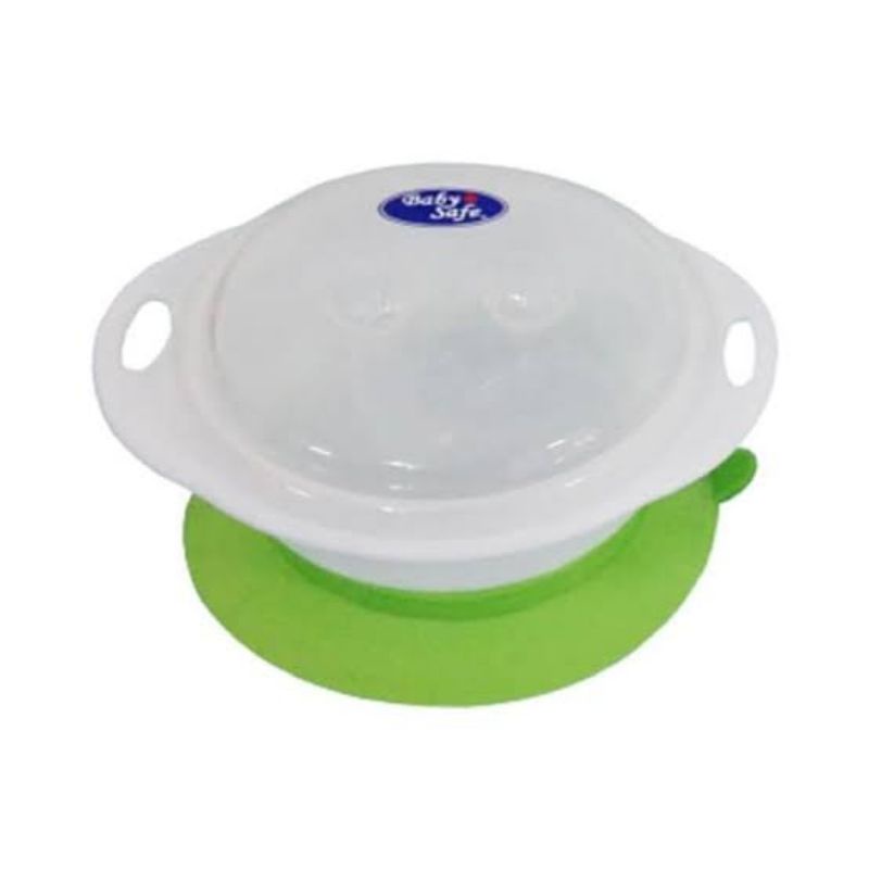 Baby Safe Stay Put Bowl BS353 - Babysafe Mangkok Anti Slip Silikon Bayi - Mangkok Bayi Dengan Tutup Antislip