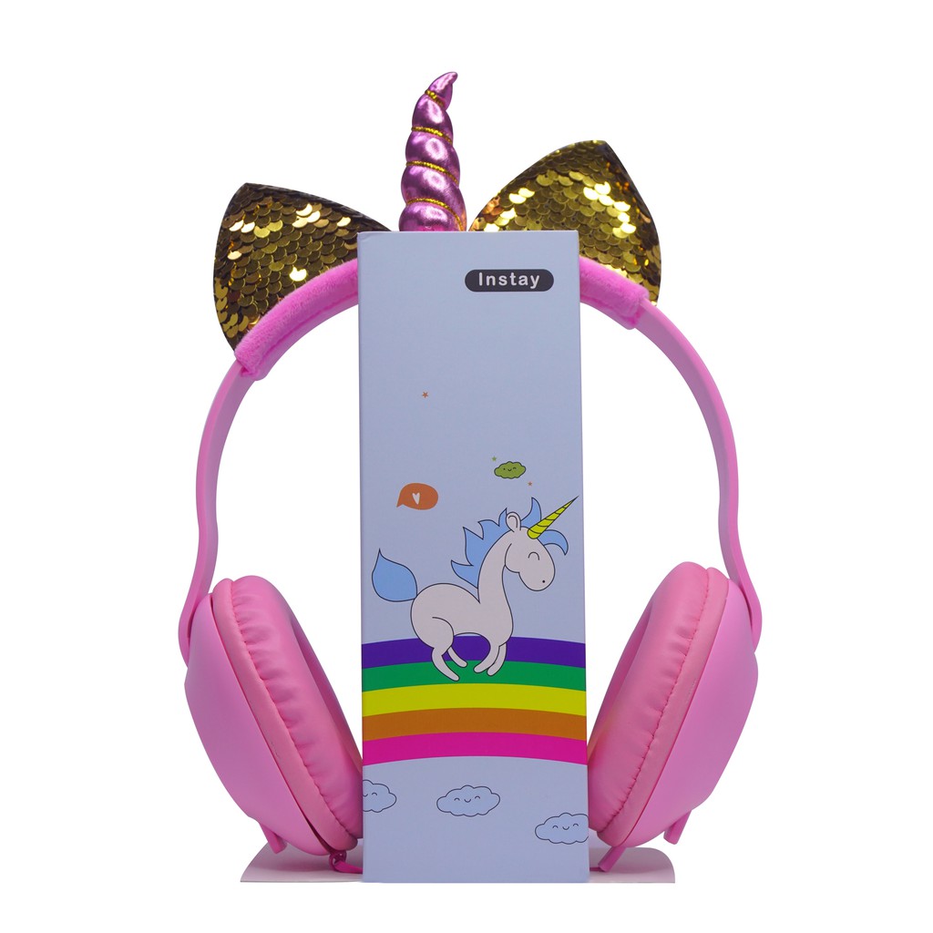 Headphone Bando Tanduk Unicorn Dan kuping Imut Untuk Buah Hati Suara Mantap