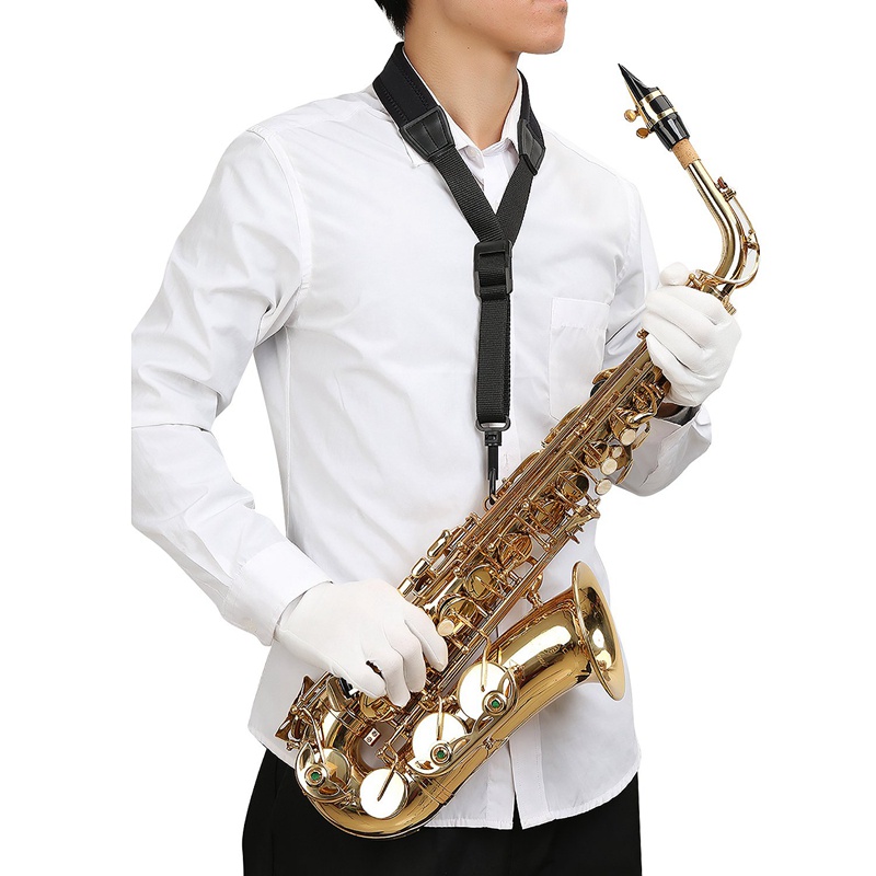 Strap Leher Adjustable Dengan Kait Snap Warna Hitam / Kopi Untuk Saxophone