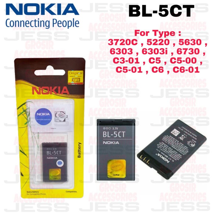 Batre Baterai Nokia 5CT C3-01 C5 C5-00 C6 C5-01 C6-01 3720 5220 6303 6730 BL-5CT BL5CT BL 5CT