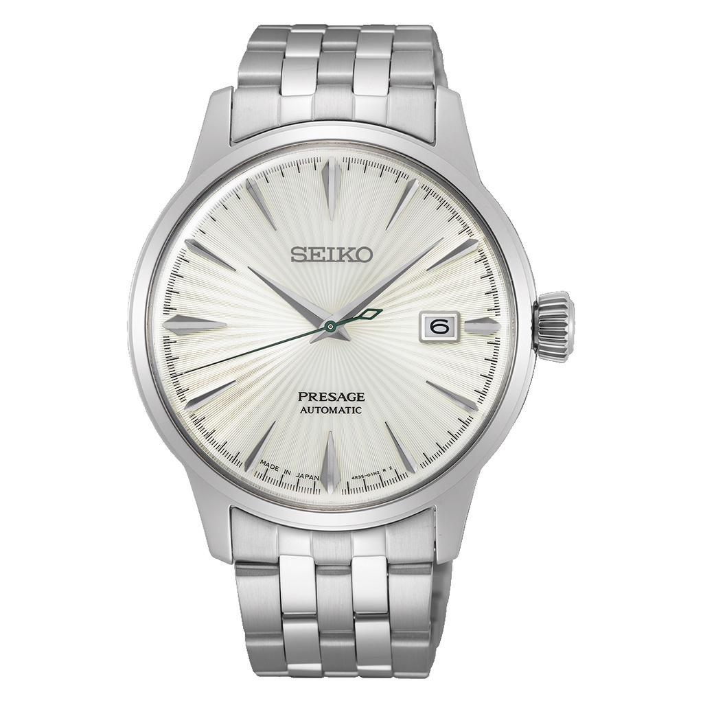 [Luxolite] SEIKO Jam Tangan Pria Presage Cocktail Martini SRPG23J1 Automatic White Dial Stainless St