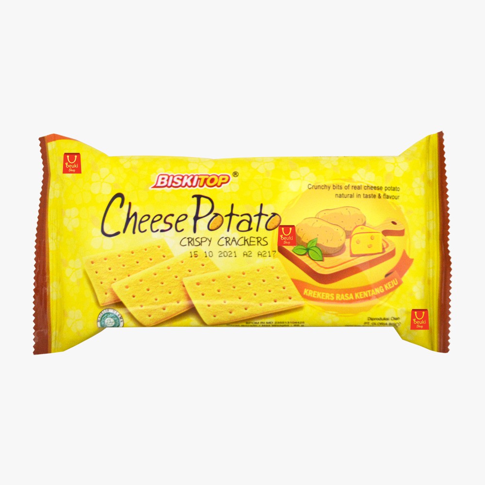 

PACK Biskitop Cheese Potato Crispy Crackers Biskuit Renyah Rasa Kentang Keju - 60gr